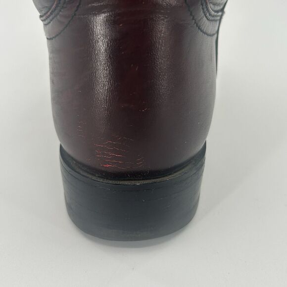 Lucchese Classic Handmade Black Cherry Leather Majestic Roper Boots Mens 7.5 B main image 4